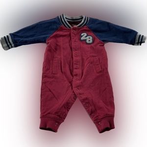 Carter’s Button Down Long Sleeve Jumpsuit 3 Months Red and Blue Varsity Jacket